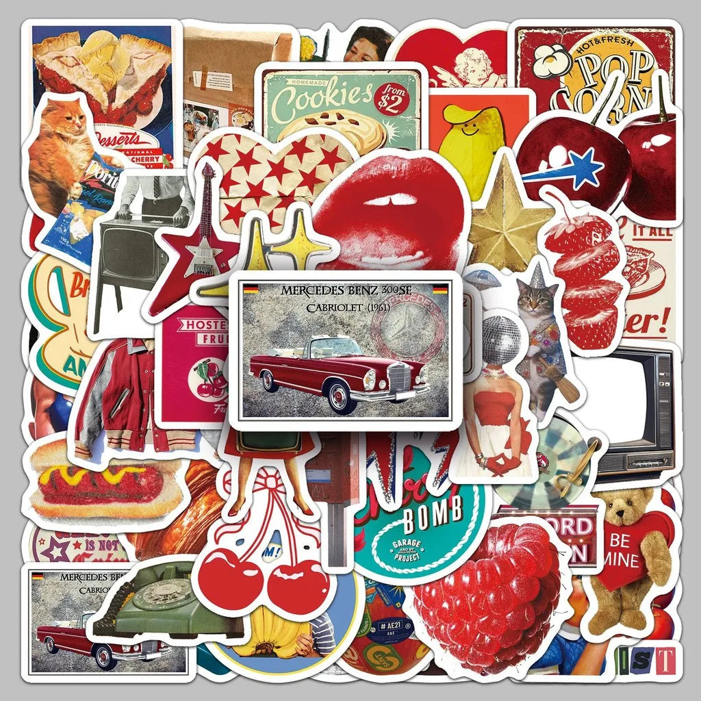 stickers vintage américain - 50Pcs