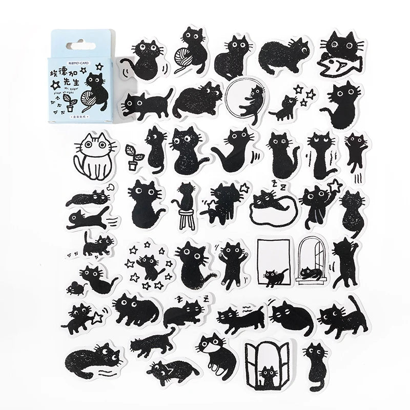 stickers chats noirs - 45pcs