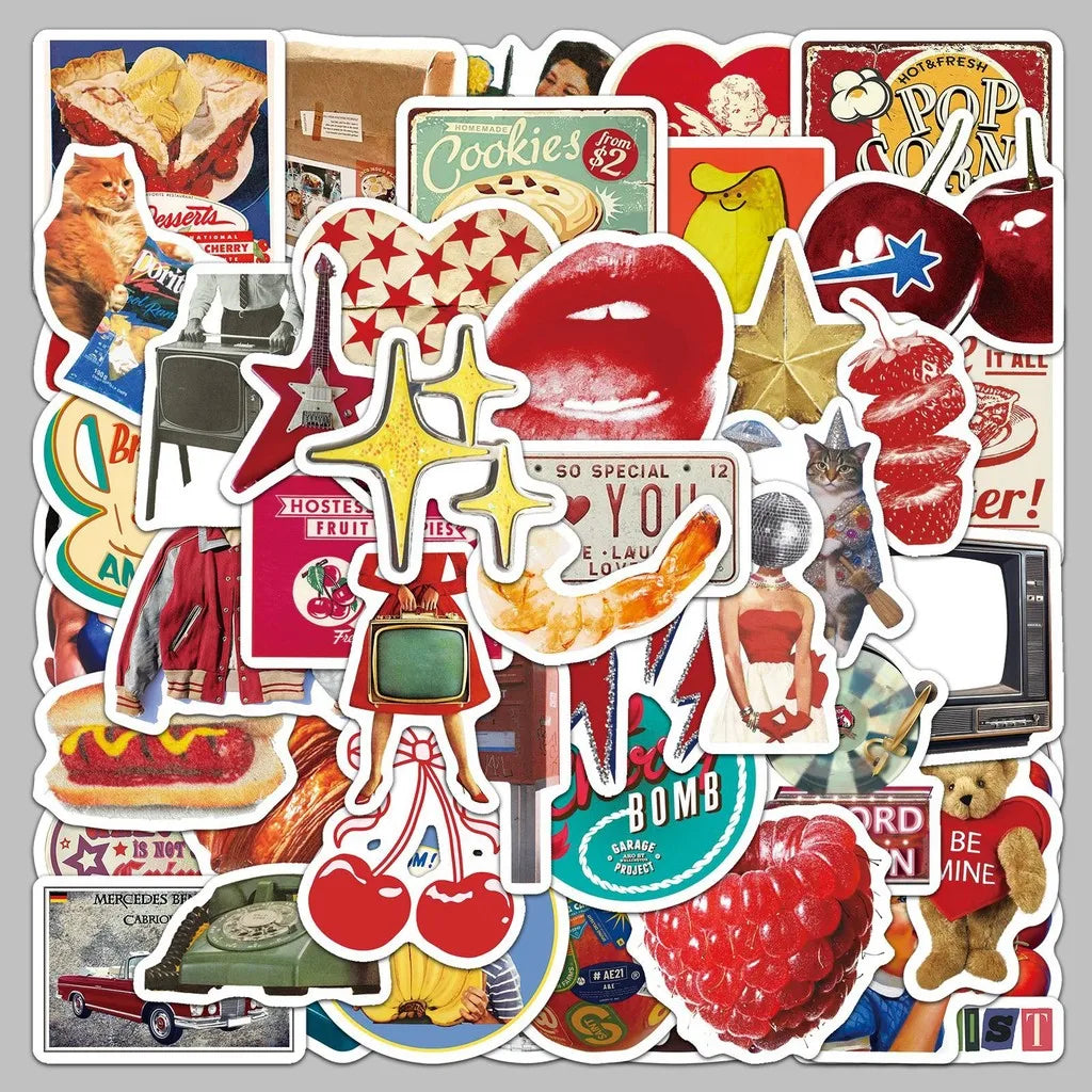 stickers vintage américain - 50Pcs
