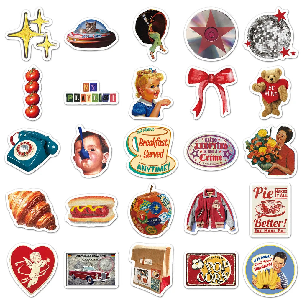 stickers vintage américain - 50Pcs