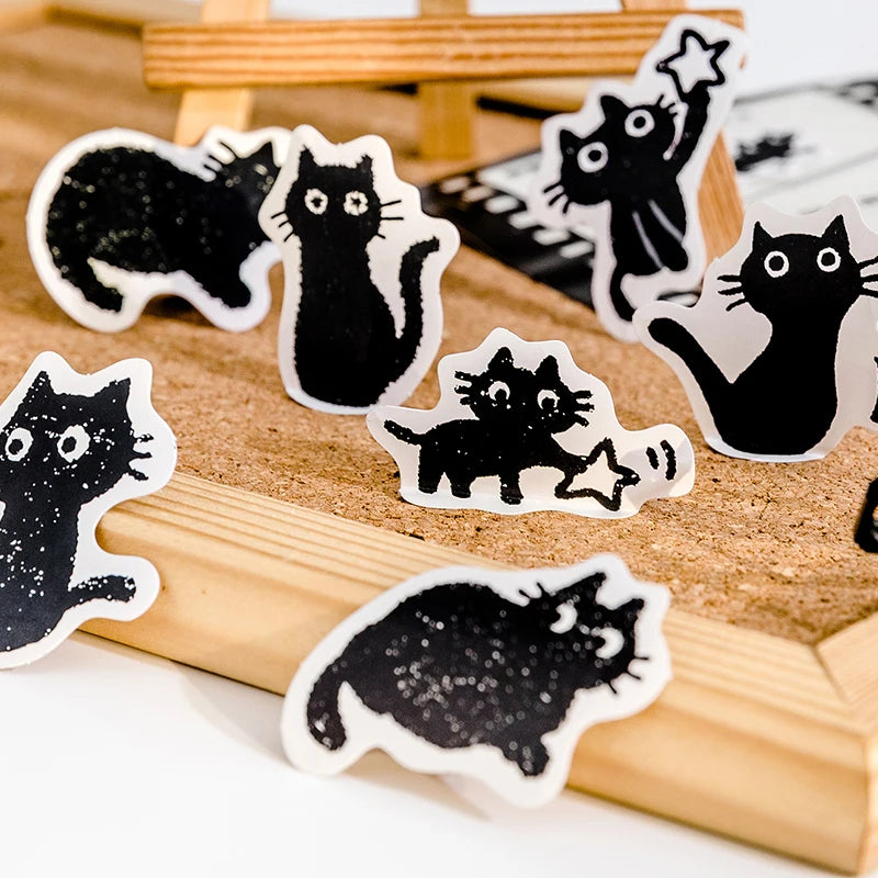 stickers chats noirs - 45pcs